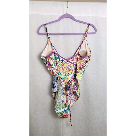 $198 NWT Johnny Was Locita Wrap One Piece Swimsuit Plus XXL Floral Multicolor - Picture 2 of 5